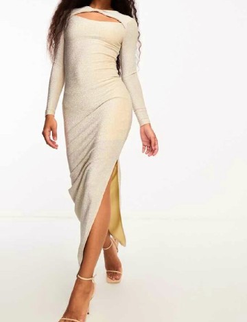 Rochie lunga Collective The Label, crem