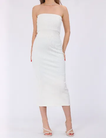 Rochie medie Pieces, alb