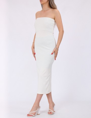 Rochie medie Pieces, alb