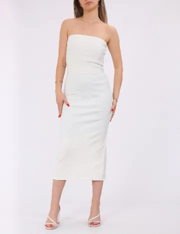 Rochie medie Pieces, alb