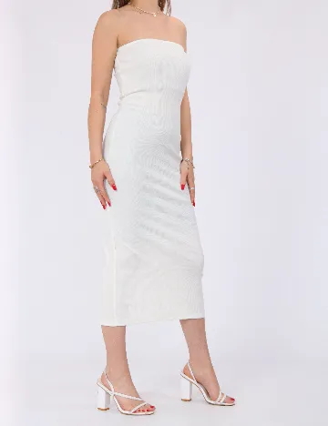 Rochie medie Pieces, alb