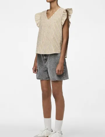 Bluza Pieces, maro
