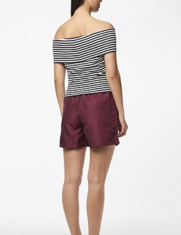 Bluza Pieces, alb/negru
