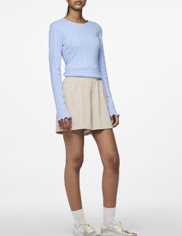 Pantaloni scurti Pieces, crem