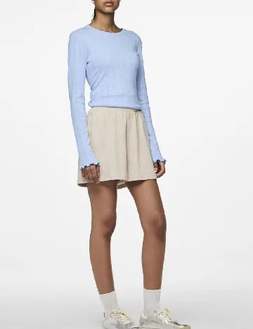 Pantaloni scurti Pieces, crem