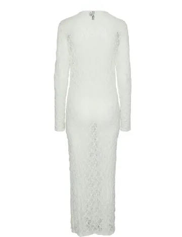 Rochie lunga Pieces, alb