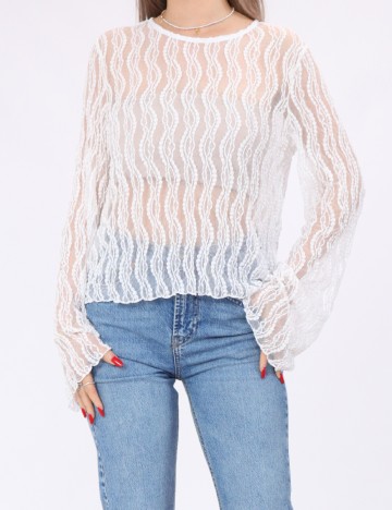 Bluza Pieces, alb