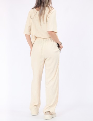 Pantaloni Pieces, crem