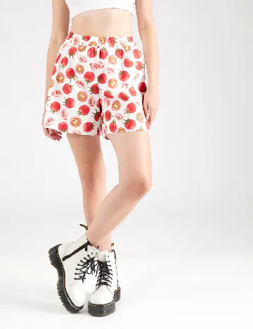 Pantaloni scurti Pieces, alb
