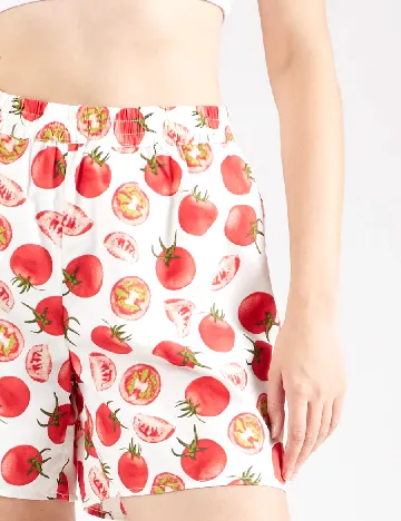 Pantaloni scurti Pieces, alb