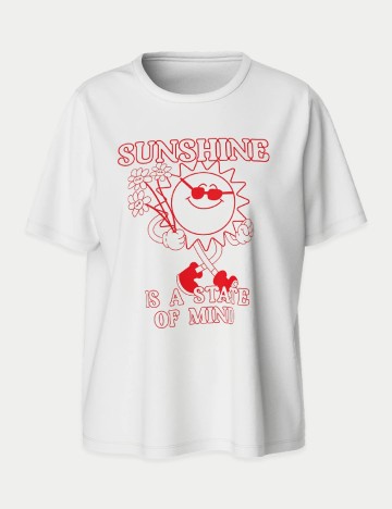 Tricou Pieces, alb