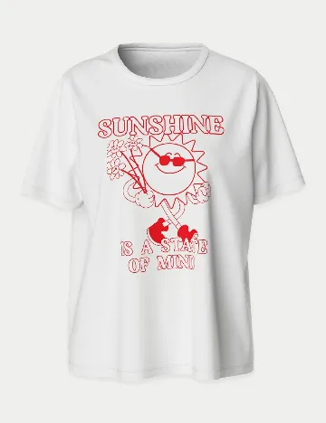Tricou Pieces, alb