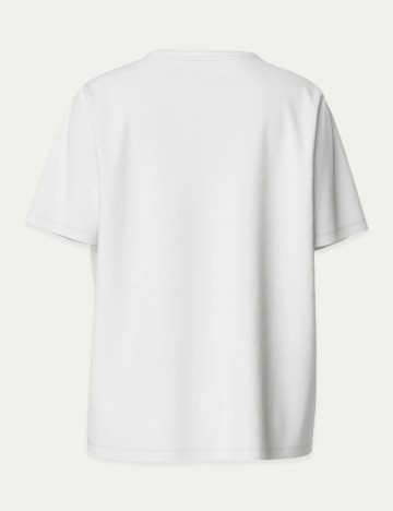 Tricou Pieces, alb
