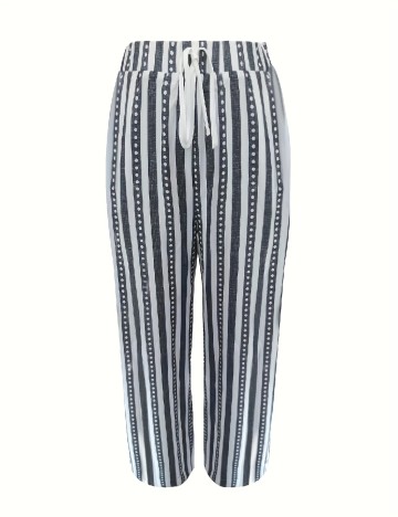 Pantaloni SHEIN, gri/alb