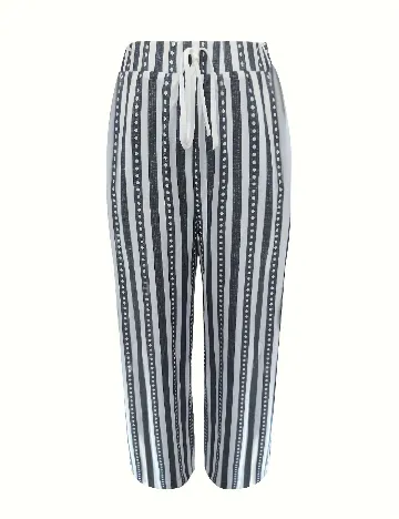 Pantaloni SHEIN, gri/alb
