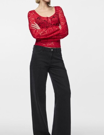 Bluza Pieces, rosu