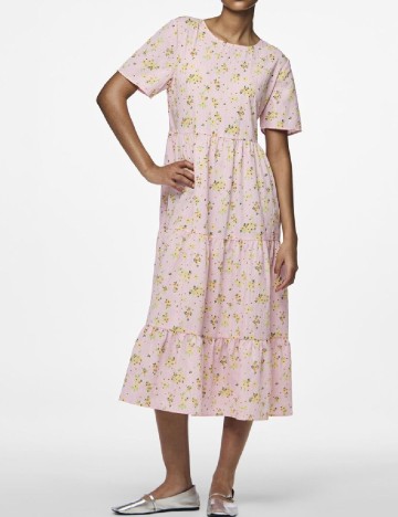 Rochie medie Pieces, roz