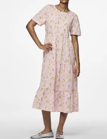 Rochie medie Pieces, roz