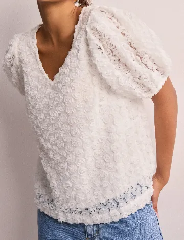 Bluza Pieces, alb