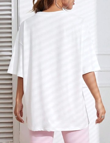 Tricou Oversize SHEIN, alb