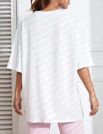 Tricou Oversize SHEIN, alb