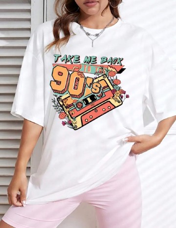 Tricou Oversize SHEIN, alb