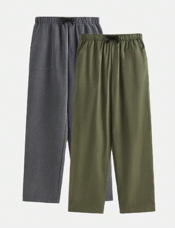 Set pantaloni Shein Kids, verde/gri