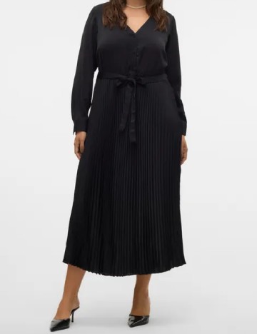 Rochie medie Vero Moda Curve, negru