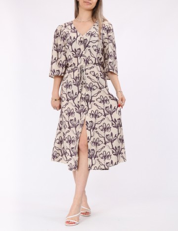 Rochie medie Vero Moda, crem/mov