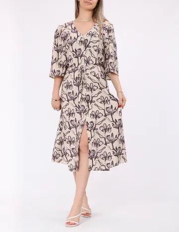Rochie medie Vero Moda, crem/mov