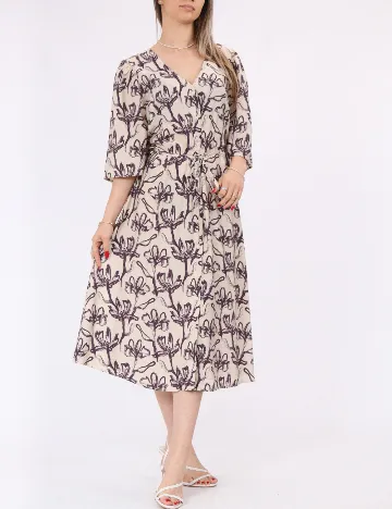 Rochie medie Vero Moda, crem/mov
