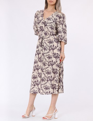 Rochie medie Vero Moda, crem/mov
