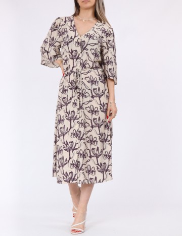 Rochie medie Vero Moda, crem/mov