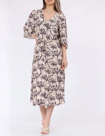 Rochie medie Vero Moda, crem/mov