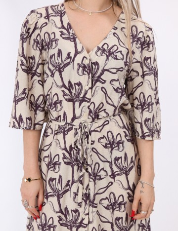 Rochie medie Vero Moda, crem/mov