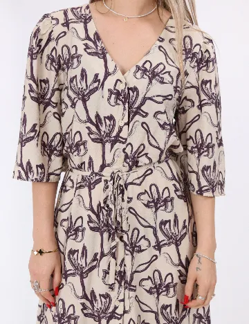 Rochie medie Vero Moda, crem/mov
