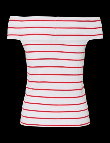 Bluza Pieces, alb/rosu