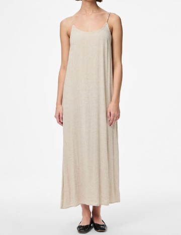 Rochie lunga Pieces, crem