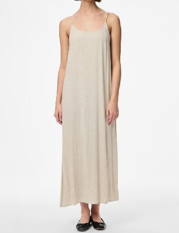 Rochie lunga Pieces, crem