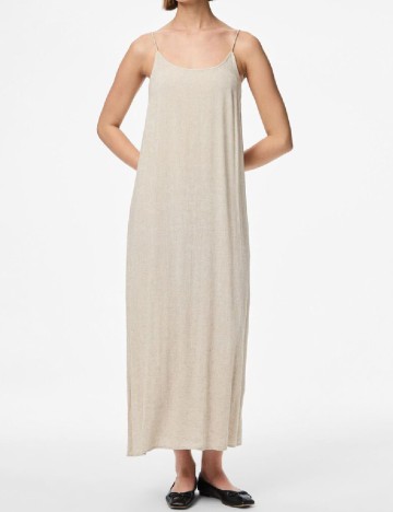 Rochie lunga Pieces, crem