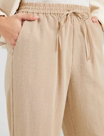 Pantaloni Pieces, crem