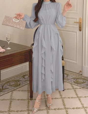 Rochie medie Dazy, gri