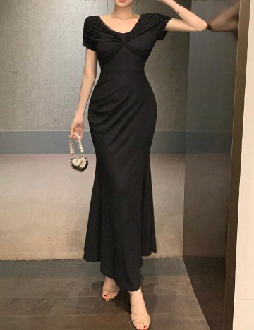 Rochie lunga Dazy, negru