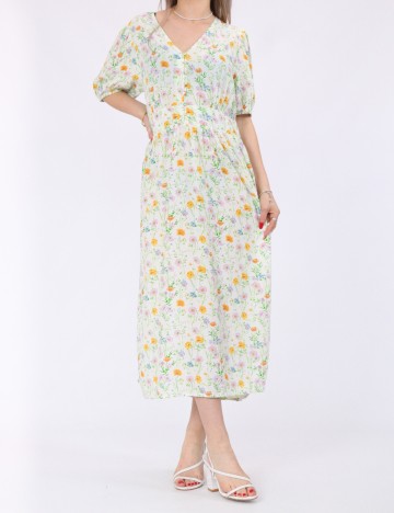 Rochie medie Pieces, floral print