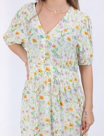 Rochie medie Pieces, floral print