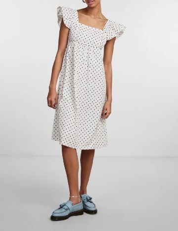 Rochie medie Pieces, alb