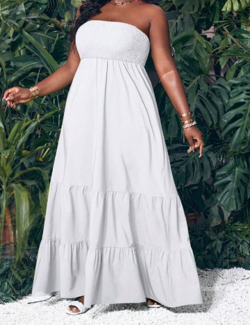 Rochie lunga SHEIN CURVE, alb