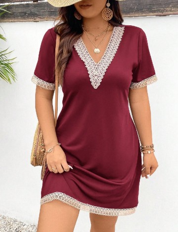 Rochie scurta SHEIN CURVE, grena