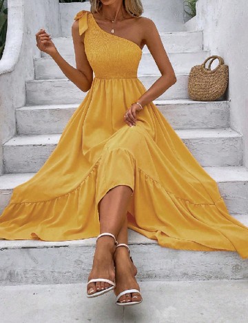 Rochie medie SHEIN, mustar