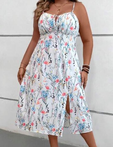 Rochie medie SHEIN CURVE, alb